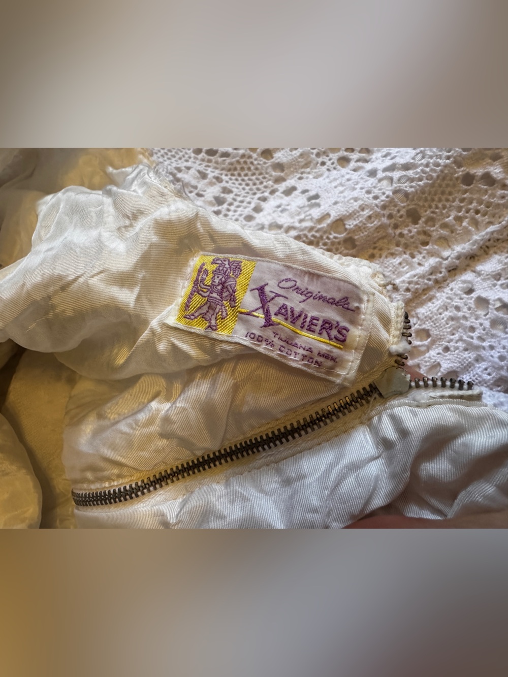 60s Vintage White Lace Mexican Wedding Dress Sz M - Picture 9 of 16